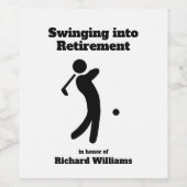 Gepensioneerde golfspeler Swinging in Pensioen-mod Wijn Etiket (Enkel label)