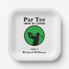 Gepensioneerde golfspeler Swinging in pensioen Papieren Bordje