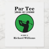 Gepensioneerde golfspeler Swinging in pensioen Wijn Etiket (Enkel label)