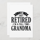 Gepensioneerde grootmoeder voor volledige tijd bedankkaart (Voorkant / Achterkant)
