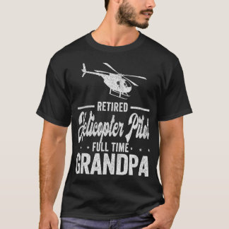 Gepensioneerde helikopterpiloot fulltime opa met p t-shirt
