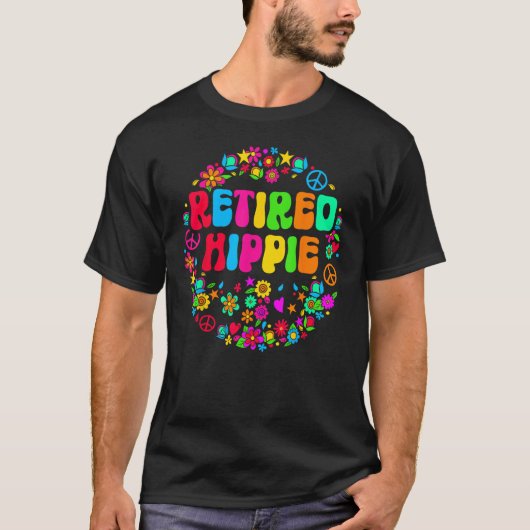 Gepensioneerde Hippie Groovy T-shirt (Voorkant)