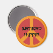 GEPENSIONEERDE HIPPIE: Vredessymbool, Gepensioneer Magneet (Voorkant / Achterkant)