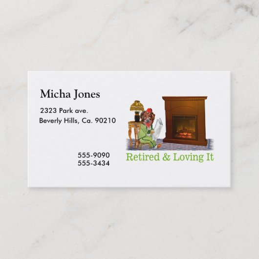 Gepensioneerde hond door de brand visitekaartje (Voorkant)