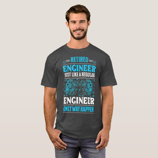 Gepensioneerde ingenieur, gewoon als een gewone ma t-shirt (Voorkant volledig)