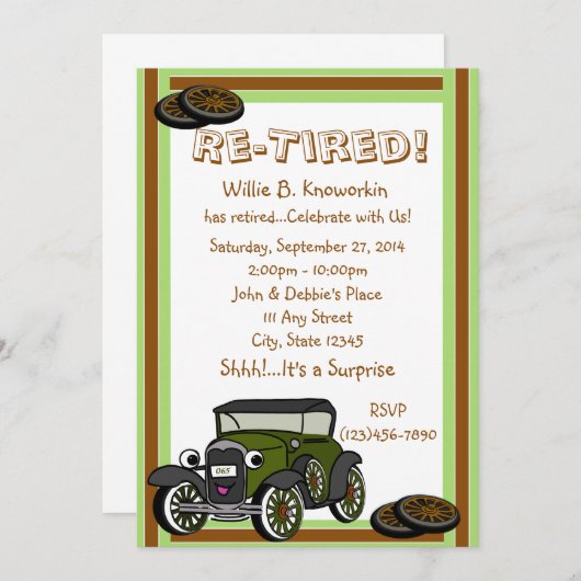 gepensioneerde kaart (Voorkant / Achterkant)