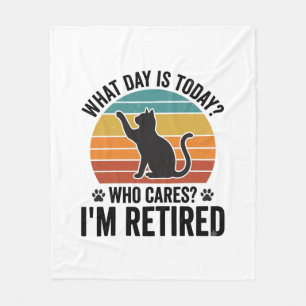 Gepensioneerde Kat Vintage Zonsondergang Grappige  Fleece Deken