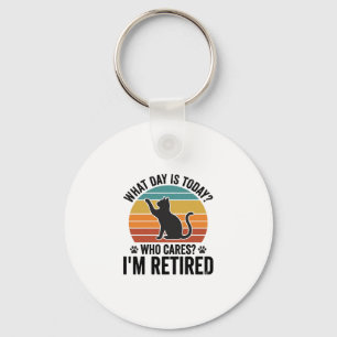 Gepensioneerde kat vintage zonsondergang grappige  sleutelhanger