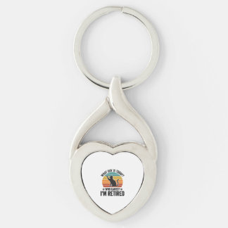 Gepensioneerde Kat Vintage Zonsondergang Grappige  Sleutelhanger