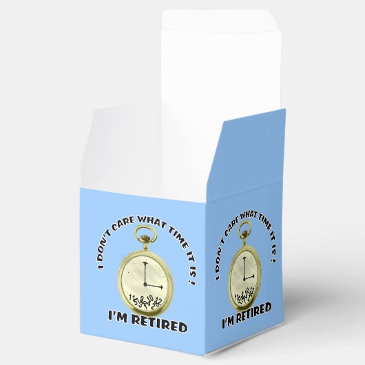 Gepensioneerde klok Humoristisch Bedankdoosjes (Geopend)