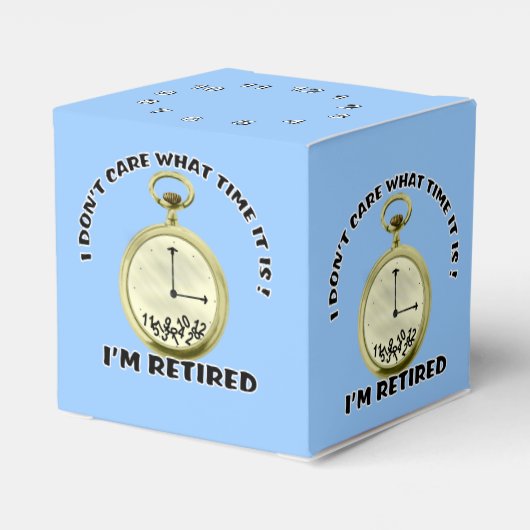 Gepensioneerde klok Humoristisch Bedankdoosjes (Achterkant)