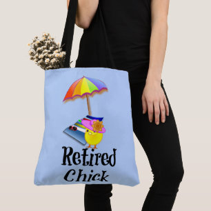 Gepensioneerde kuiken, zo schattig, ontspannen op tote bag