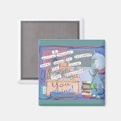 Gepensioneerde kunstgeschenken magneet (Voorkant / Achterkant)