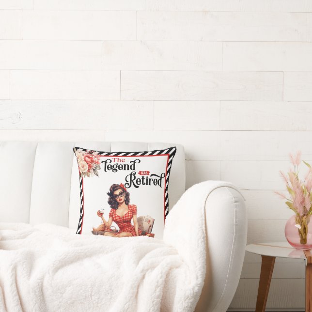 Gepensioneerde Legend Pinup Kussen (Bank)