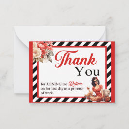 Gepensioneerde Legend Pinup Pensioen Dank u kaart Notitiekaartje