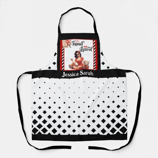 Gepensioneerde Legend Pinup Schort (Voorkant)