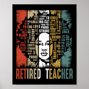 Gepensioneerde leraar Afro Afrikaans Amerikaans zw Poster