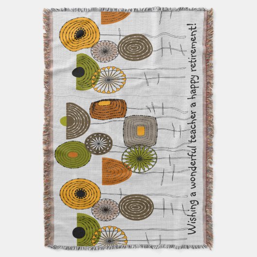 Gepensioneerde leraar Artsy Autumn Flowers Deken (Voorkant Verticaal)