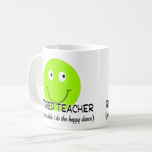 Gepensioneerde leraar groene gelukkige dans" Gifte Koffiemok (Voorkant links)