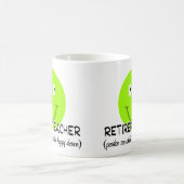 Gepensioneerde leraar groene gelukkige dans" Gifte Koffiemok (Center)