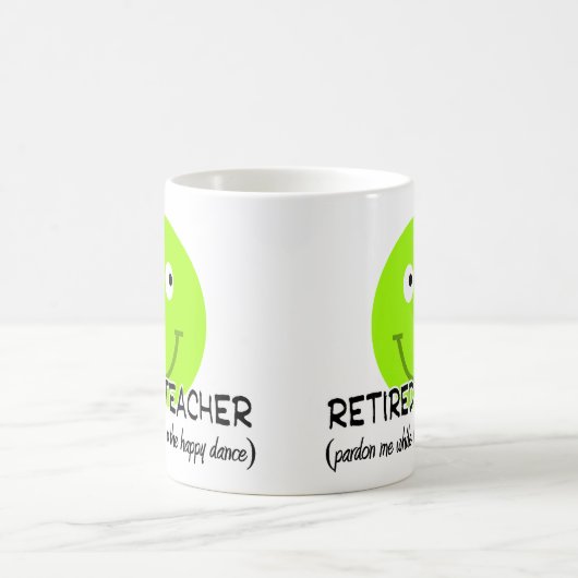 Gepensioneerde leraar groene gelukkige dans" Gifte Koffiemok (Center)