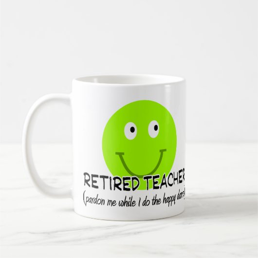 Gepensioneerde leraar groene gelukkige dans" Gifte Koffiemok (Links)