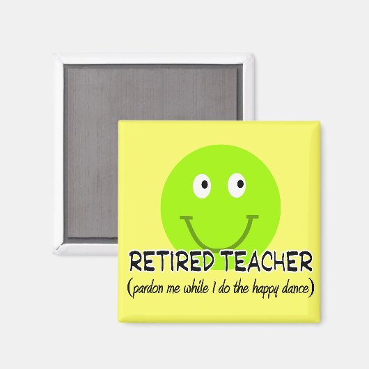 Gepensioneerde leraar groene gelukkige dans" Gifte Magneet (Voorkant / Achterkant)
