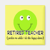 Gepensioneerde leraar groene gelukkige dans" Gifte Magneet (Voorkant)