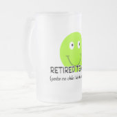 Gepensioneerde leraar groene gelukkige dans" Gifte Matglas Bierpul (Voorkant links)