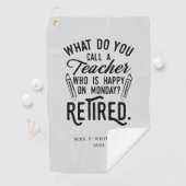 Gepensioneerde leraar Hoofd school Aangepast pensi Golfhanddoek (Insitu)