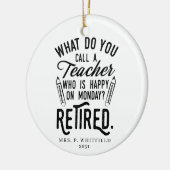 Gepensioneerde leraar Hoofd school Aangepast pensi Keramisch Ornament (Links)