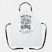 Gepensioneerde leraar Hoofd school Aangepast pensi Schort (Voorkant)