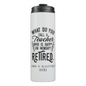 Gepensioneerde leraar Hoofd school Aangepast pensi Thermosbeker (Voorkant)
