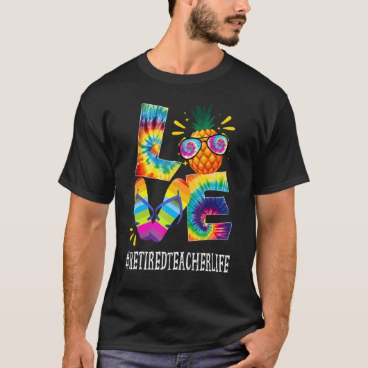 Gepensioneerde leraar liefde ananas zomer van dien t-shirt (Voorkant)