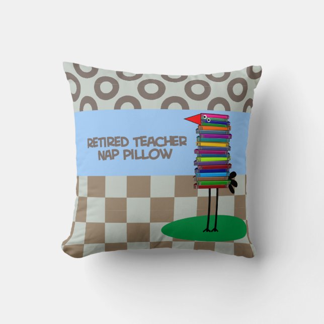 Gepensioneerde leraar Nap Pillow Book Bird Kussen (Voorkant)
