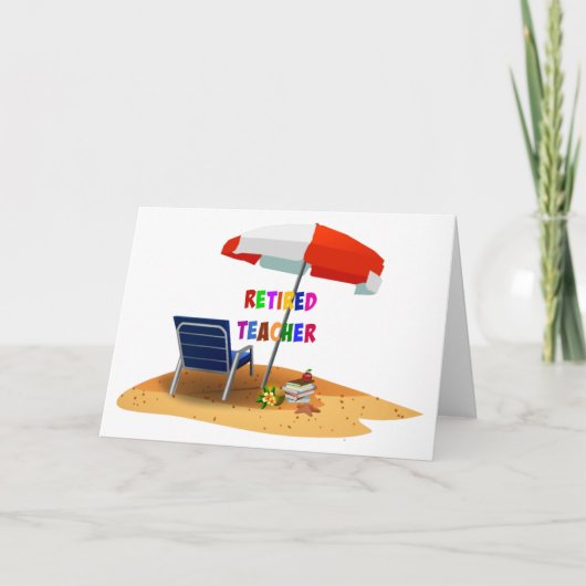 Gepensioneerde leraar, strandtafereel (herzien) kaart (Voorkant)