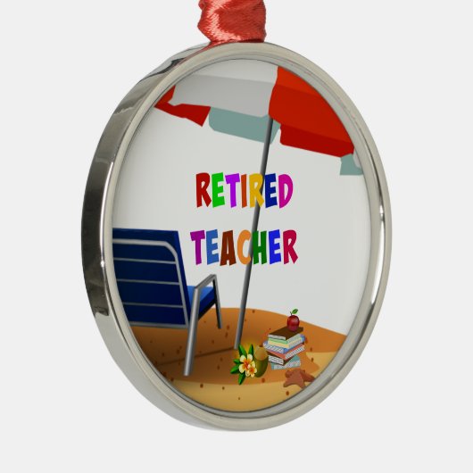 Gepensioneerde leraar, strandtafereel (herzien) ke metalen ornament (Rechts)