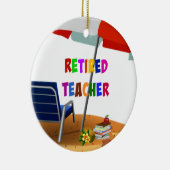 Gepensioneerde leraar, strandtafereel (herzien) keramisch ornament (Rechts)