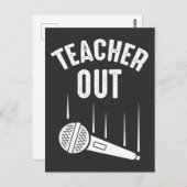 Gepensioneerde leraar uit Mic Drop Retirement Briefkaart (Voorkant / Achterkant)