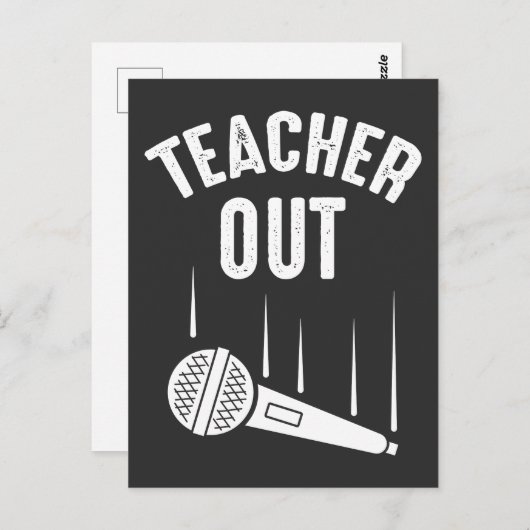 Gepensioneerde leraar uit Mic Drop Retirement Briefkaart (Voorkant / Achterkant)