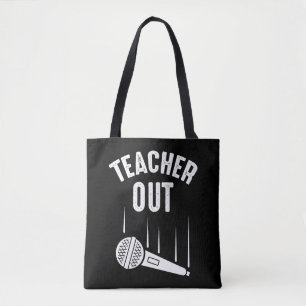 Gepensioneerde leraar uit Mic Drop Retirement Tote Bag