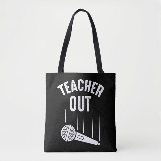 Gepensioneerde leraar uit Mic Drop Retirement Tote Bag (Voorkant)