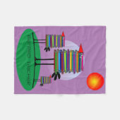 Gepensioneerde leraar vlootsboekje Birds Paars Fleece Deken (Voorkant (Horizontaal))