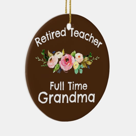 Gepensioneerde leraar voltijds oma keramisch ornament (Rechts)