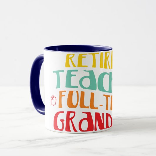 Gepensioneerde leraar voltijds oma mok (Voorkant links)