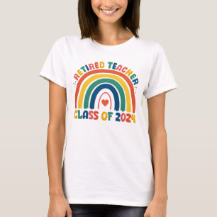 Gepensioneerde lerarenklasse van 2024 Rainbow Reti T-shirt