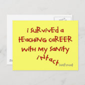 Gepensioneerde lesgeven, Hilarious Gezegden Briefkaart (Voorkant / Achterkant)