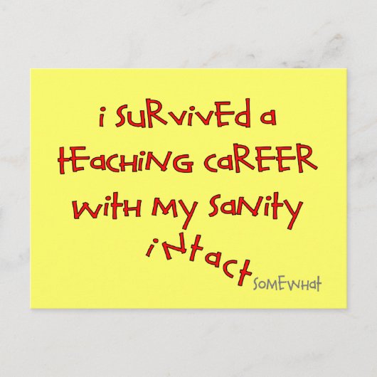 Gepensioneerde lesgeven, Hilarious Gezegden Briefkaart (Voorkant)