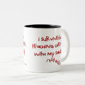 Gepensioneerde lesgeven, Hilarious Gezegden Tweekleurige Koffiemok (Voorkant rechts)