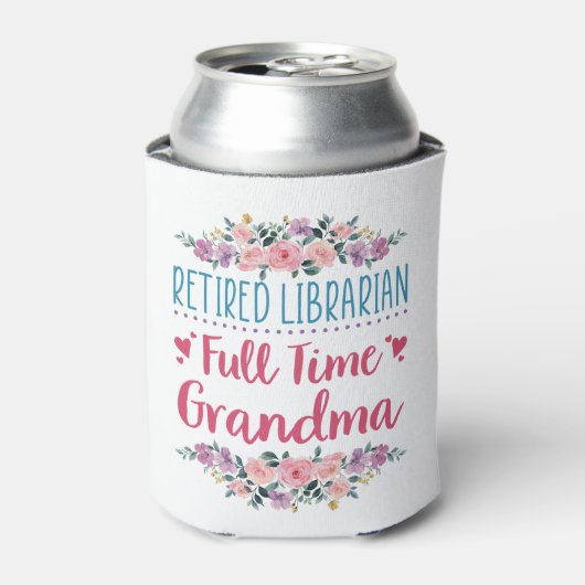 Gepensioneerde Librarian Full Time Grandma Blikjeskoeler (Blikje Voorkant)